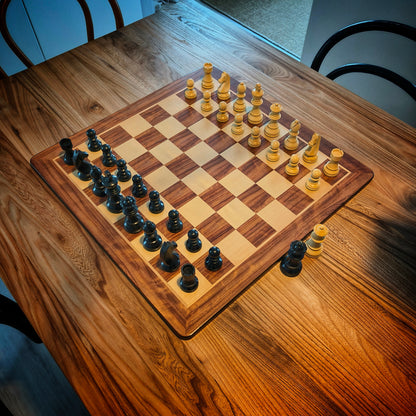 Schackbräde LUX & Pjäser GERMAN STAUNTON BLACK