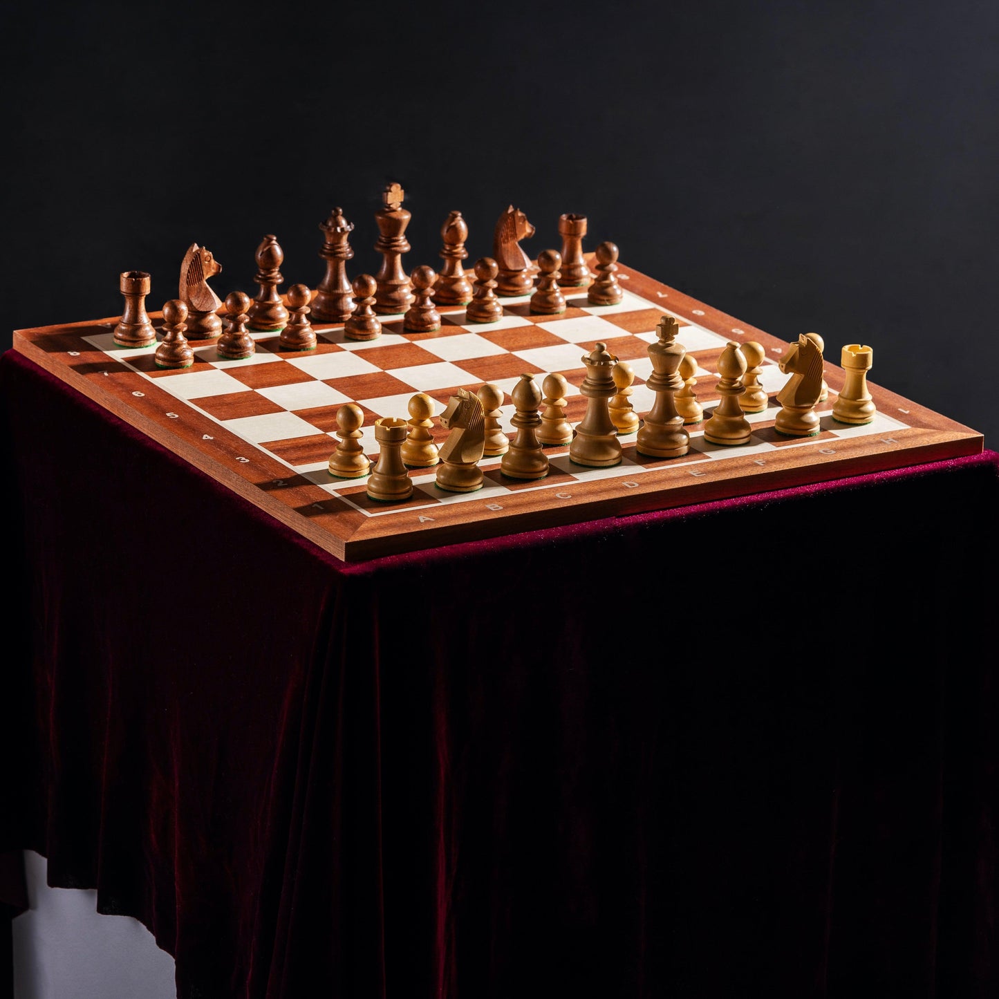 Chess board MAHOGANY & GERMAN STAUNTON Chess pieces 