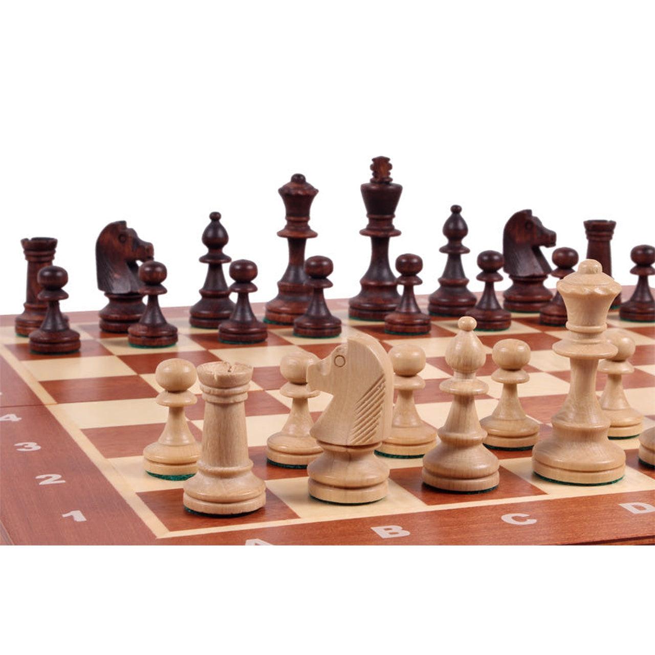 Traditional Hardwood Chess Set - Board and Pieces